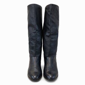 Frye Tall Black Leather Riding Boots Made in USA Women’s 8 M Classic Knee High